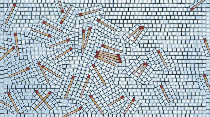 Scattered Matches Mosaic Art - 200x112 cm