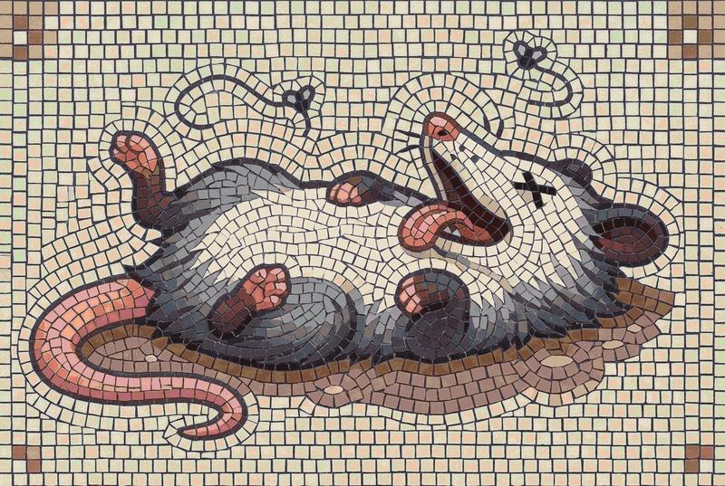 Dead Rat Mosaic Art - Dark Humor Wall Decor