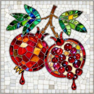Pomegranates Mosaic Art – Opus Incertum Style