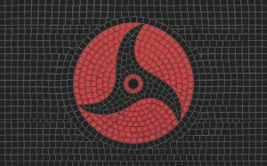 Red Swirl Abstract Mosaic Art
