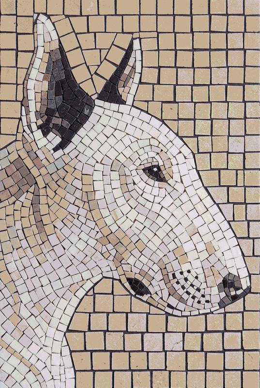 Bull Terrier Mosaic Art - Elegant Dog Portrait