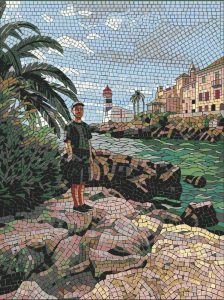 Coastal Serenity Mosaic Art – Mediterranean Landscape