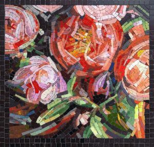 Vibrant Floral Mosaic Art – Blooming Roses