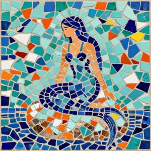 Mermaid on the Shore Trencadís Mosaic Art