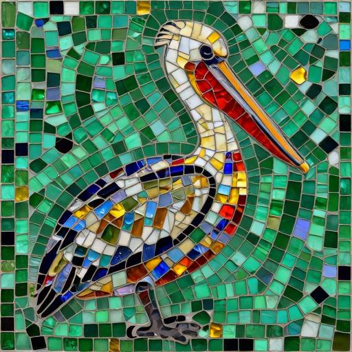Colorful Pelican Mosaic Art - Custom Size