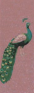 Elegant Peacock Mosaic Art – Vertical Wall Decor