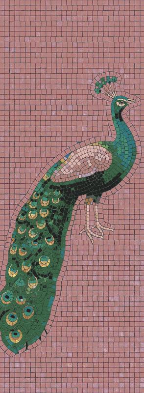 Elegant Peacock Mosaic Art - Vertical Wall Decor
