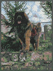 Powerful Dog Mosaic Art – 60×80 cm