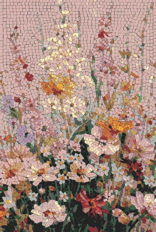 Pastel Flower Garden Mosaic Art - 60x90 cm