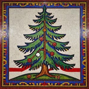 Soviet Style Mosaic – Squirrel on a Pine Tree
