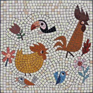 Colorful Birds Mosaic Art – 30×30 cm