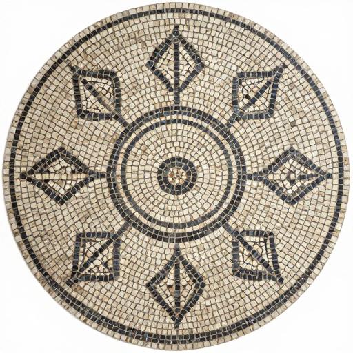 Custom Geometric Circular Mosaic Tabletop