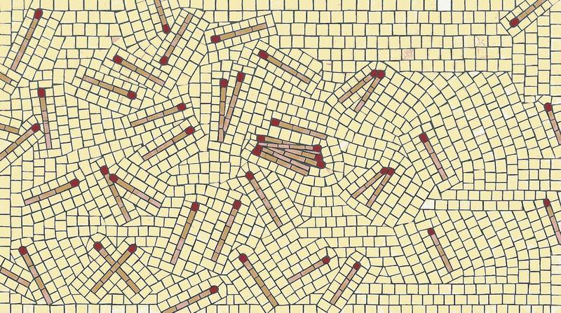 Scattered Matches Mosaic Art - Modern Abstract Wall Decor