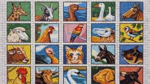 Animal Portraits Mosaic Art – 25×19 cm