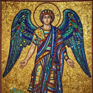 Byzantine Mosaic Angel Art – Custom Divine Wall Decor