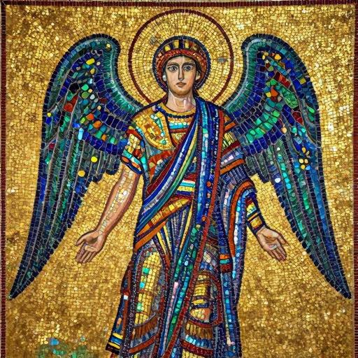 Byzantine Mosaic Angel Art - Custom Divine Wall Decor