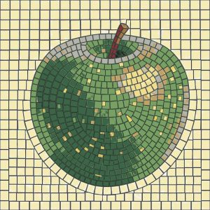 Green Apple Mosaic Art – 60×60 cm
