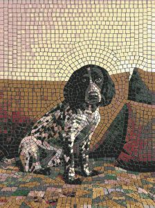 Mosaic Portrait of a Spotted Dog – Classic AI Art