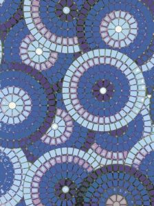 Abstract Blue and Purple Concentric Circles Mosaic