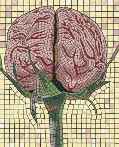 Surreal Brain Flower Mosaic Art