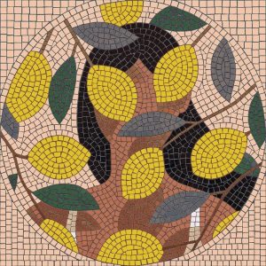 Stylized Portrait with Leaves Mosaic Art