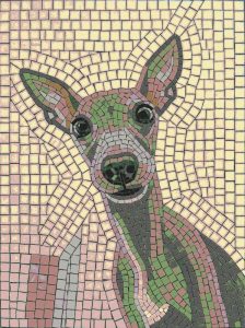 Mosaic Portrait of a Curious Dog – 60×80 cm