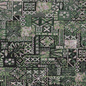 Abstract Green and Grey Geometric Mosaic Art