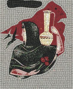 Elegant Silhouette with Vase Mosaic Art