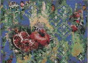 Vibrant Pomegranate Mosaic Art – 60×43 cm