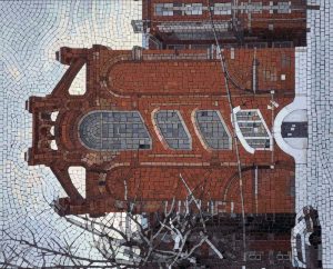 Red Brick Architecture Mosaic Art