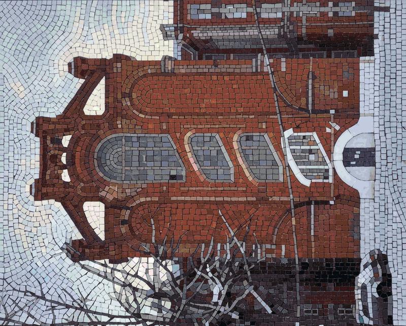 Red Brick Architecture Mosaic Art