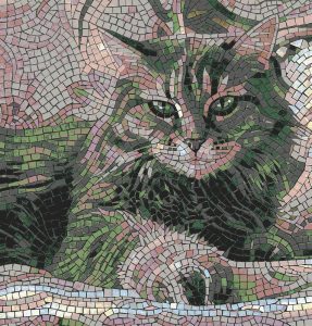 Mosaic Cat Portrait – Artistic Tile Art