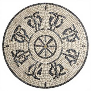Italian Style Circular Mosaic Tabletop Pattern