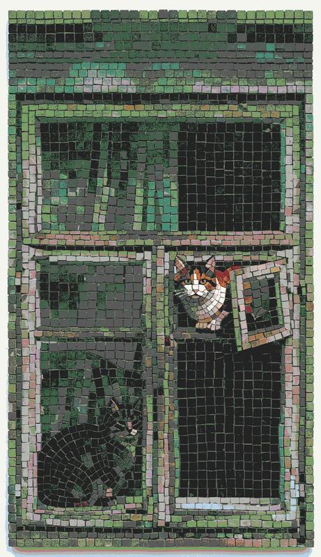 Cats in the Window Mosaic Art - Unique Home Decor