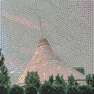 Ethereal Tower Mosaic Art – 10×10 cm