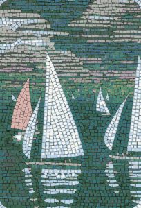 Sailing Serenity Mosaic Art – 60×88 cm