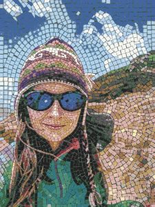 Mosaic Portrait of an Adventurous Woman