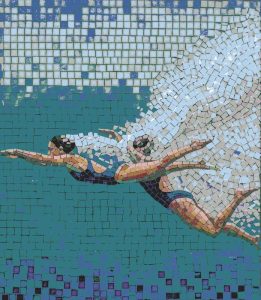 Dynamic Swimmers Mosaic Art – 175×200 cm