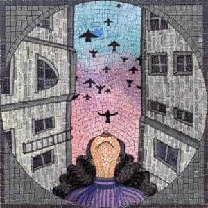 Urban Hope Mosaic Art – Woman Looking at Birds