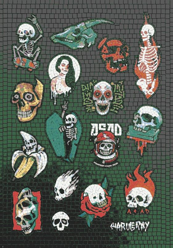 Gothic Skull Collage Mosaic Art