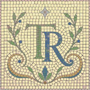 Classical Mosaic Monogram Letter R