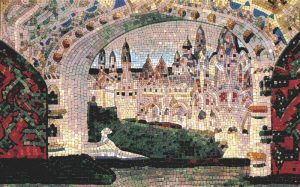 Dreamy Fantastical City Mosaic Art