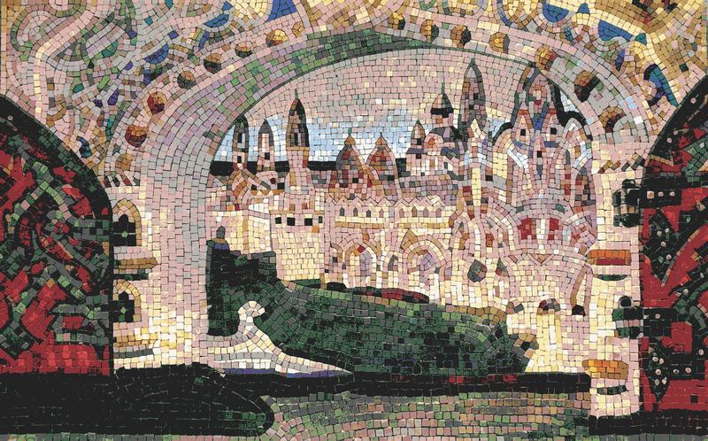 Dreamy Fantastical City Mosaic Art