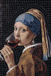 Mosaic Portrait: Girl with Wine and Pearl Earring