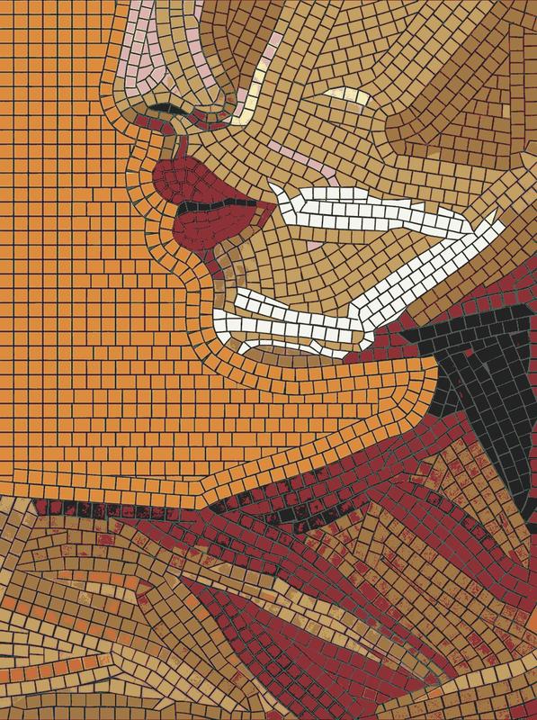 Abstract Mosaic Portrait - Warm Tones
