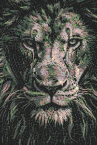 Majestic Lion Mosaic Art – 40×60 cm