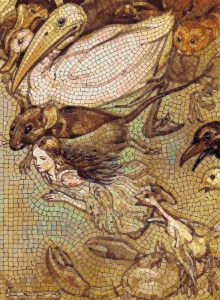 Surreal Nature Mosaic Art – Woman and Animals