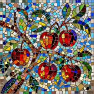 Ripe Apples Mosaic Art – Opus Incertum Style