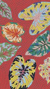 Vibrant Tropical Leaves Mosaic Art
