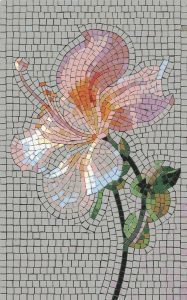 Elegant Pink Flower Mosaic Art – 50×81 cm